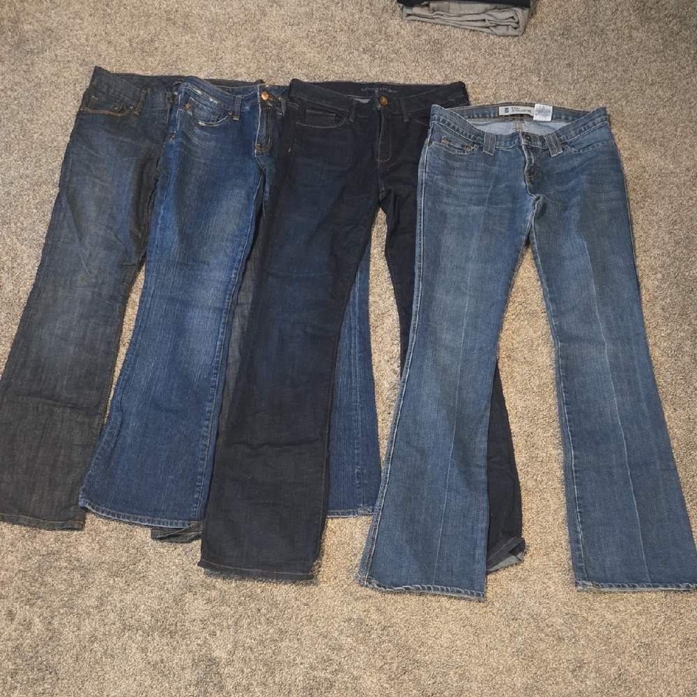 Banana Republic, Seven 7, And Gap Women's Flare Jeans in Blue and Black
